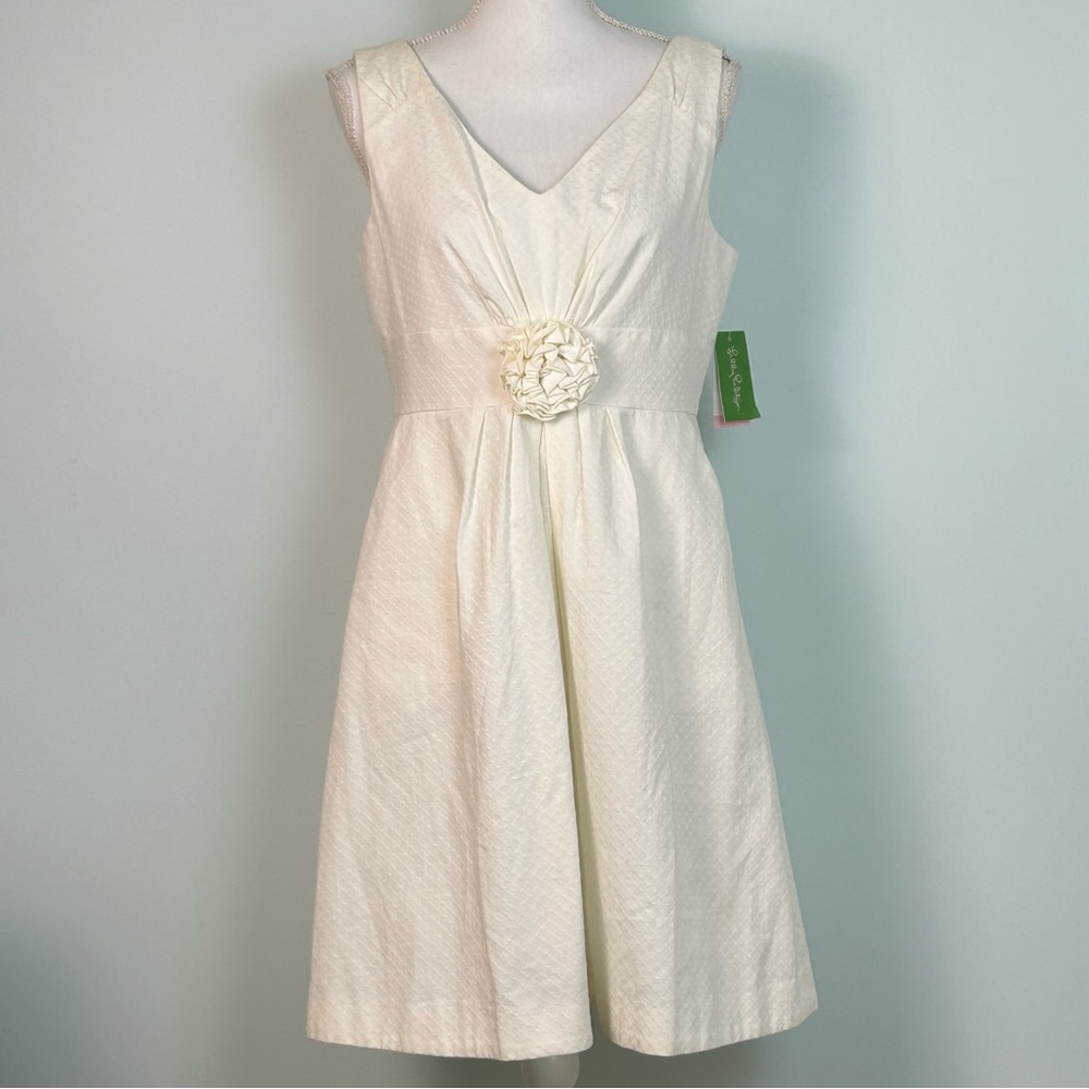 🎉HP🎉 Lilly Pulitzer Parker Resort White Textured Lattice Jacquard Dress - Picture 2 of 14